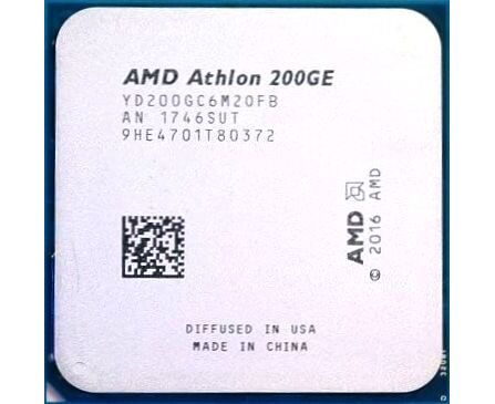 APU s AM4 AMD 200 GE Tray (YD200 GC6 M2 OFB) (3.20 G Hz, Raven Ridge, 2 C/4 T, GPU: Radeon Vega 3 (192 Shader cores, 1000 M Hz), L2: 1 MB, L3: 4 MB, 14nm, 35 W, DDR4-2666)