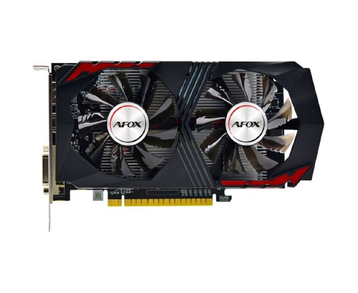 Видеокарта AFOX Geforce GTX1050 4 GB (AF1050-4096 D5 H4-V2) GDDR5 128 Bit DVI/HDMI/DP LP Dual Fan