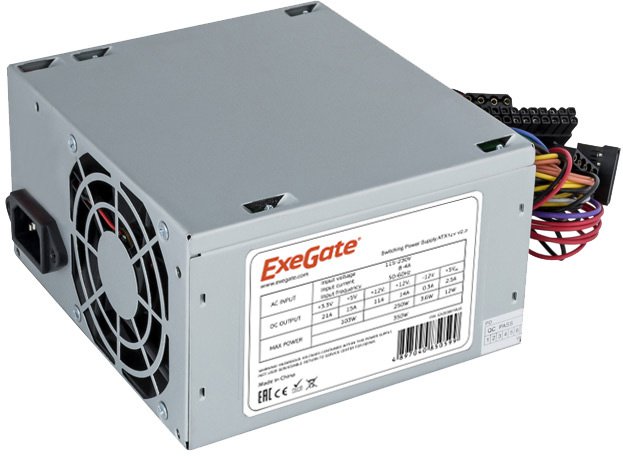 Блок питания 450 W Exe Gate AA450 EX253683 RUS, ATX, 8cm fan, 24p+4p, 2x SATA, 1x IDE