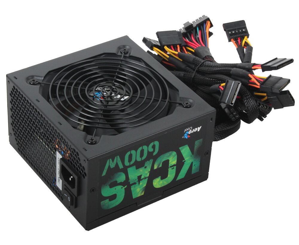 Блок питания Aerocool KCAS-600 W, 600 Вт, активный PFC, 1 вентилятор (120 мм)