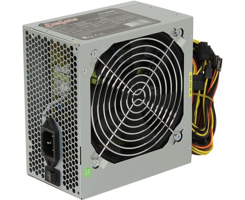 Блок питания Exegate EX244555 RUS UN500, ATX, 12cm fan, 24+4pin, 6pin PCI-E, 3x SATA, 1x FDD, 2x IDE