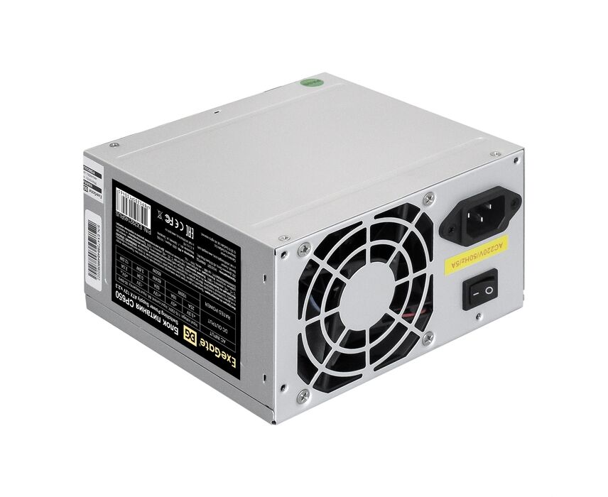Блок питания Exe Gate CP650 EX292145 RUS 650 W (ATX, 8cm fan, 24pin, 4+4pin, 3x SATA, 2x IDE, FDD)