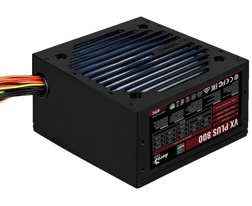 Блок питания Aerocool VX Plus (VX Plus 800 RGB) 800 W, ATX, RGB, 20+4 pin, 120mm fan, 6x SATA
