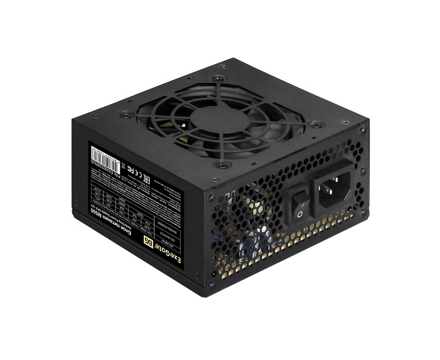 Блок питания Exe Gate M500 EX292236 RUS 500 W (SFX, APFC, КПД 87 (80 Plus Silver), 8cm fan, 24pin, 4+4pin, 3x SATA)