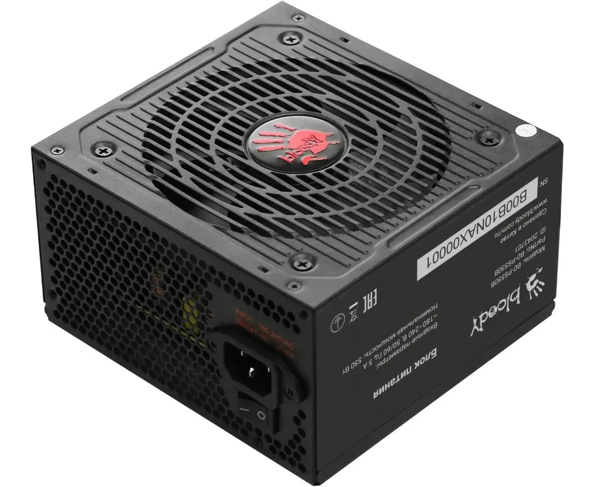 Блок питания BLOODY BD-PS550 B, 550 Вт, 120мм, черный, retail