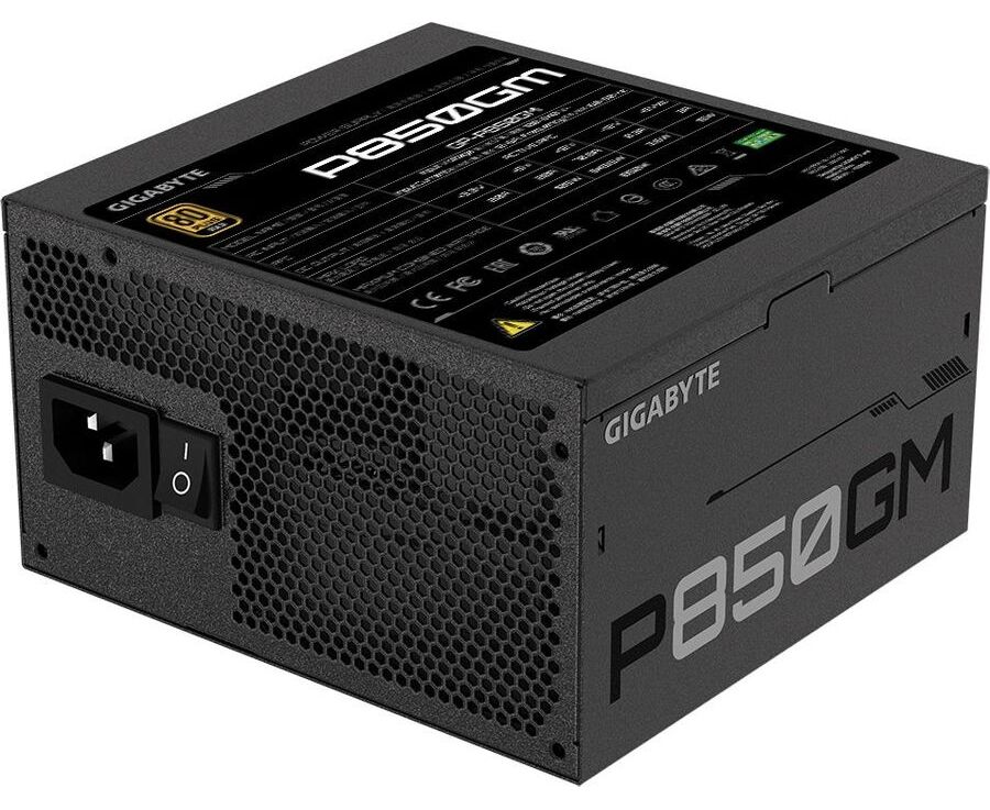 Блок питания Gigabyte ATX 850 W GP-P850 GM (28200-P850 G-1 EUR) 80+ gold (24+4+4pin) APFC 120mm fan 8x SATA Cab Manag RTL