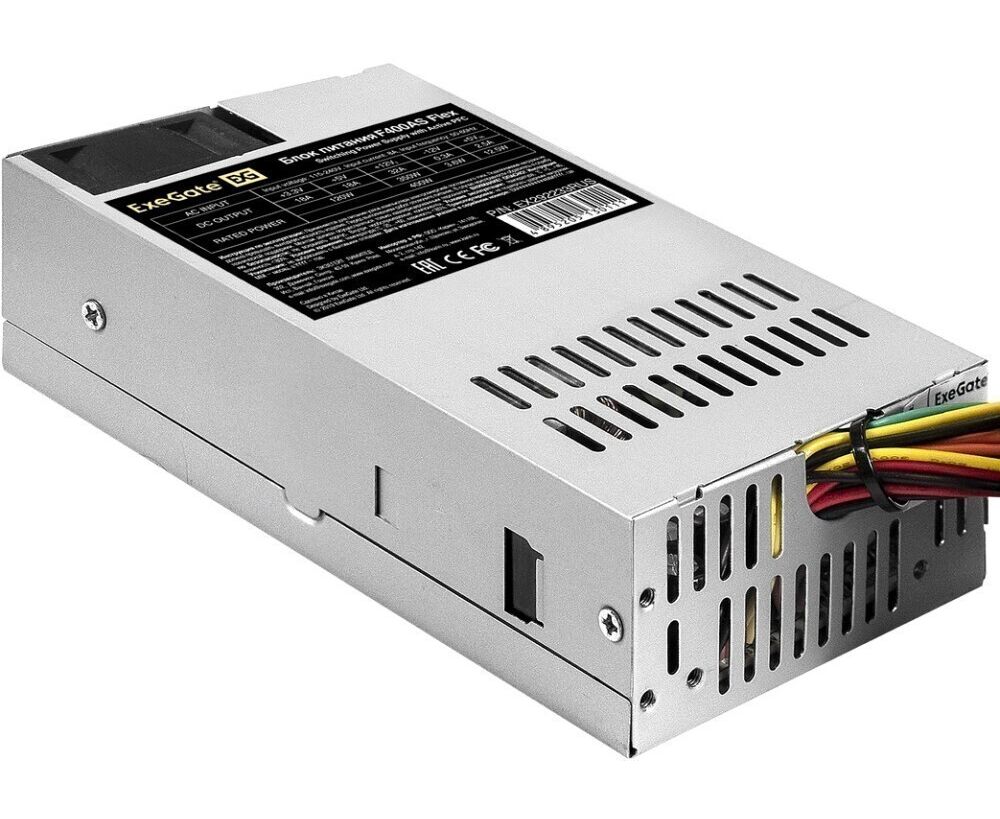 Блок питания Exegate F400 AS EX292233 RUS 400 W (Flex ATX, for ITX case, APFC, КПД 80 (80 PLUS), 4cm fan, 24pin, 4pin, 3x SATA, 2x IDE)