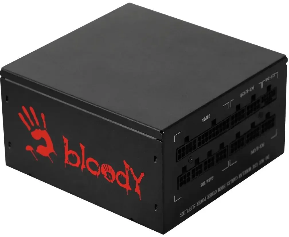 Блок питания BLOODY BD-PS1000 G (BD-PS1000 G-M), 1000 Вт, 140мм, черный, retail