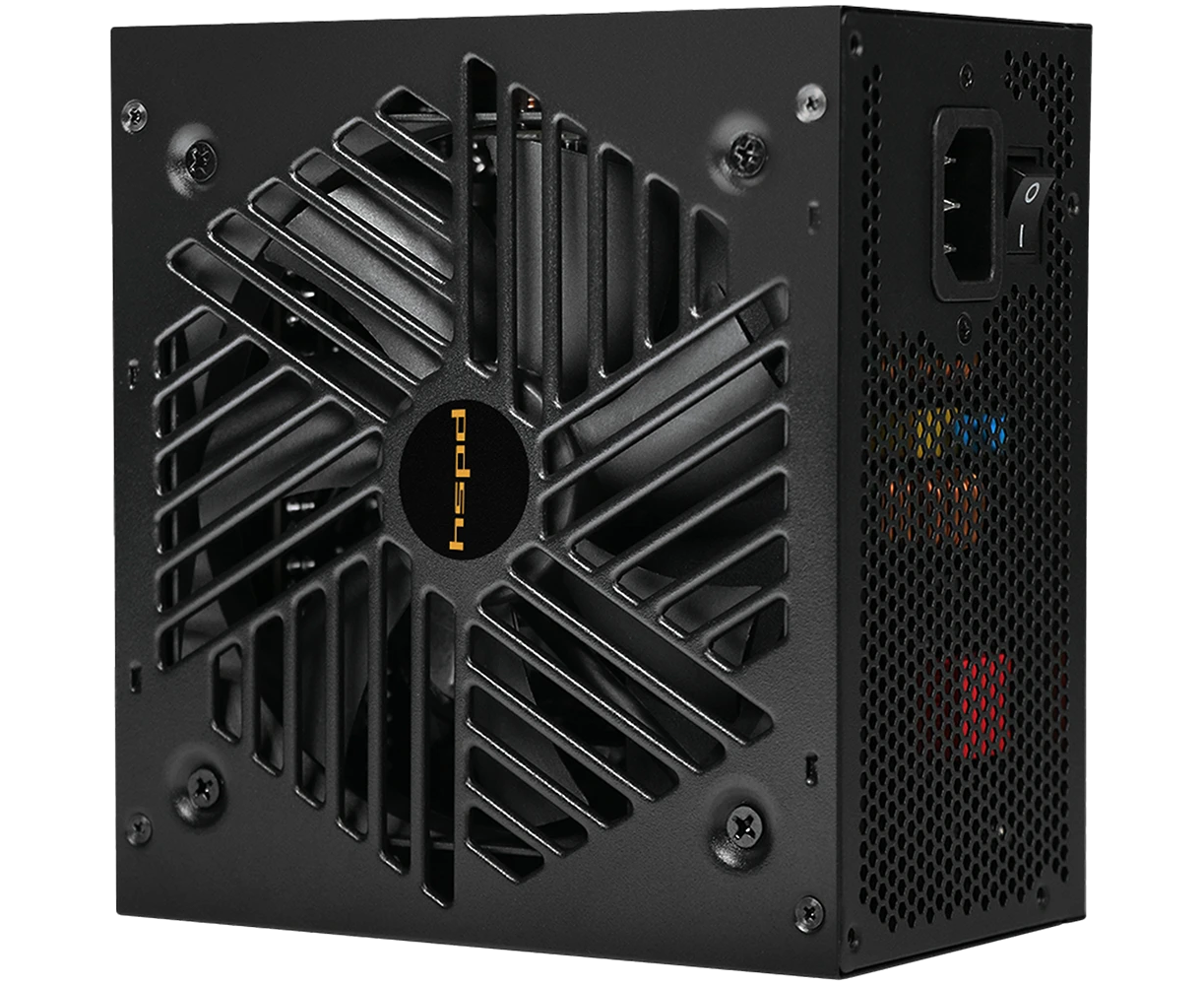 Блок питания HSPD HSI-850 GF-BK 850 W 80+ Gold (ATX, 3.1, PC Ie 5.1, Full modular, 1x24(20+4)pin 600mm, 2x CPU 8(4+4)pin 700mm, 2x PC Ie*2