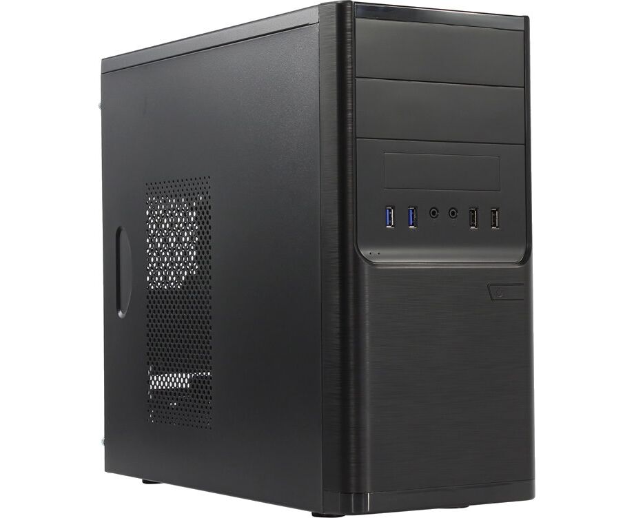 Корпус POWERMAN ES701 BK (6120258) USB 3.0 Mini Tower, m ATX, 450 W PM-450 ATX, USB 3.0x2, US Bx2 + Audio, черный