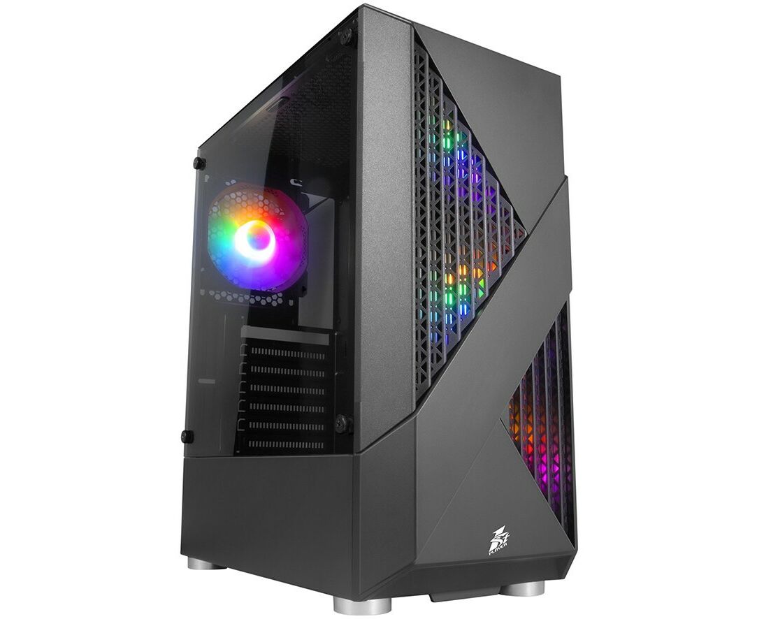 Корпус 1 STPLAYER FIREROSE F3-A Black, ATX, TG, 4x120mm LED fans inc. (F3-A-BK-4 F1)