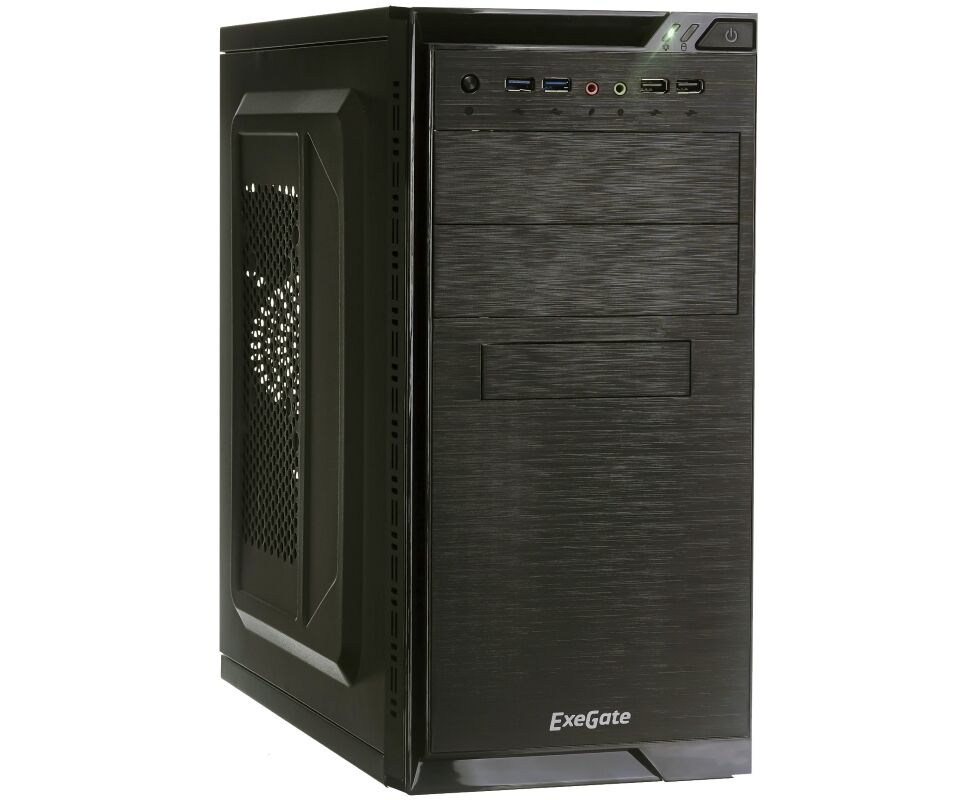 Корпус Exegate EX272749 RUS QA-412 U Black, m ATX, без БП, 2x USB+2x USB3.0, Audio