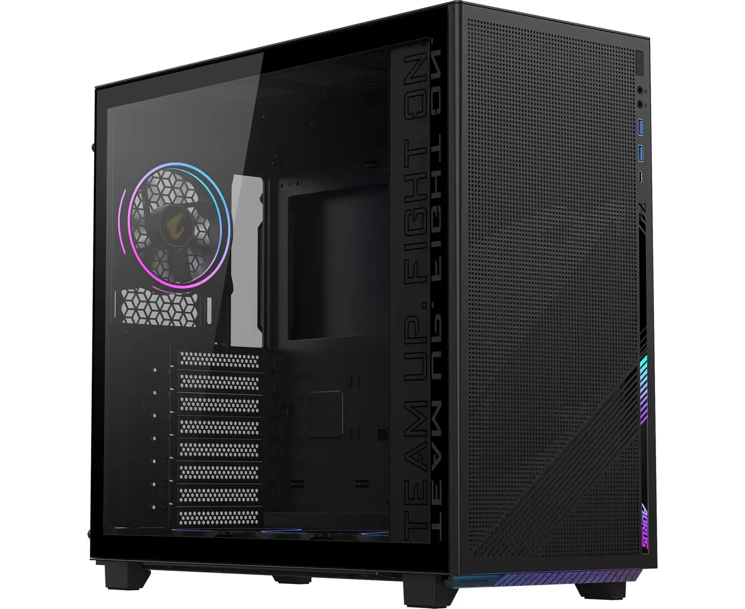 Корпус Gigabyte GB-AC400 G черный (28300-AC400-1 CKR) без БП ATX 2x USB3.0 1x USB3.1 audio bott PSU