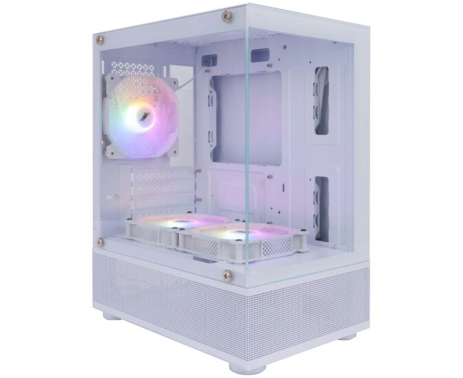 Корпус 1 STPLAYER Miku Mi2-A White (Mi2-A-WH-2 F1 R-W-1 F1-W)/ m ATX / 3x120mm LED fans