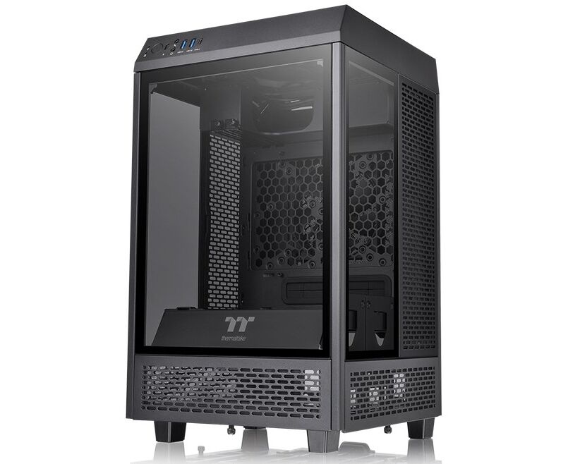Корпус Thermaltake The Tower 100 CA-1 R3-00 S1 WN-00 черный без БП mini ITX 1x120mm 3x140mm 2x USB3.0 audio bott PSU