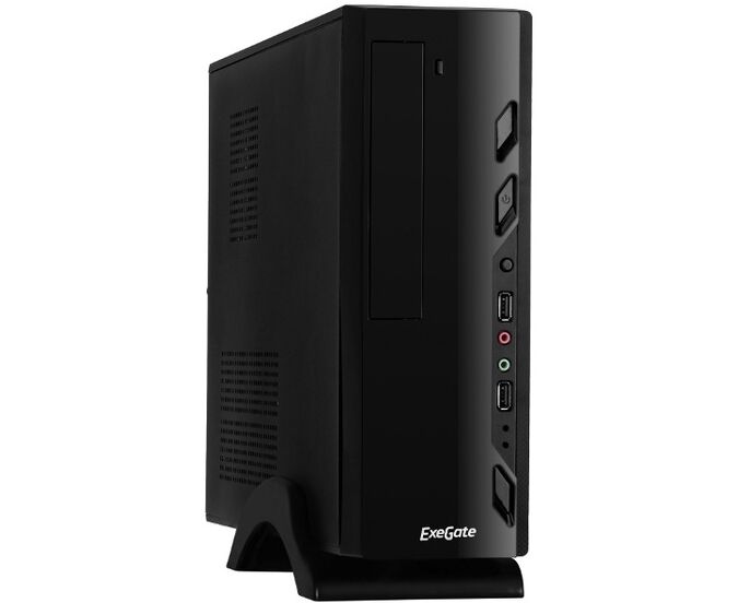 Корпус Exegate EX268694 RUS Mini ITX Exegate MI-208 Black, mini ITX/m ATX, (M350, 80mm), 2*USB, Audio