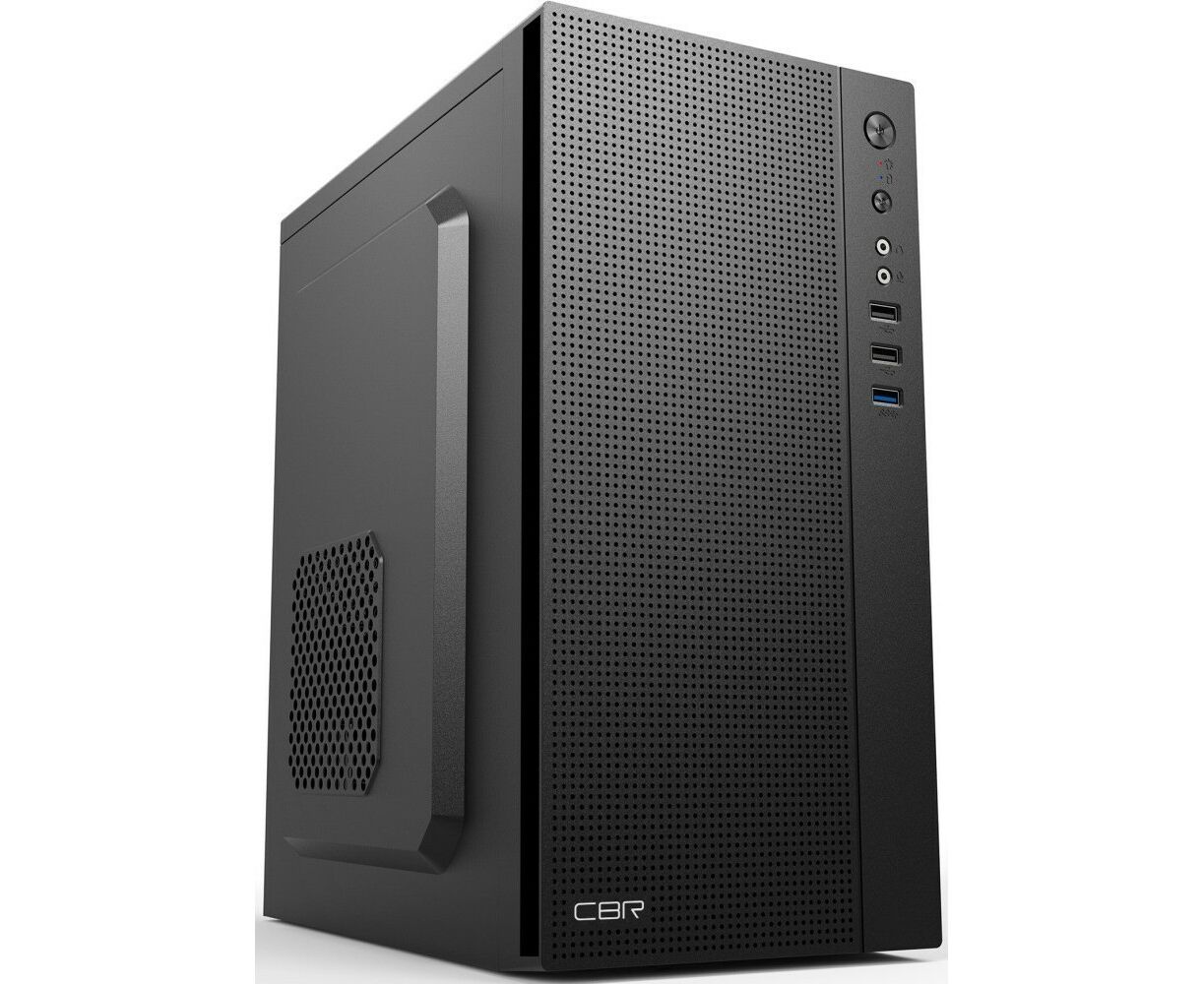 Корпус CBR PCC-MATX-MX12-WPSU m ATX Minitower MX12, без БП, 1*USB 3.0, 2*USB 2.0, HD Audio+Mic, Black