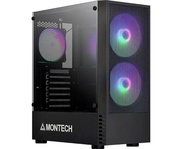 Корпус Montech X2 Mesh Black (X2 MESHB) / ATX / 2x140mm, 1x120mm FRGB fans