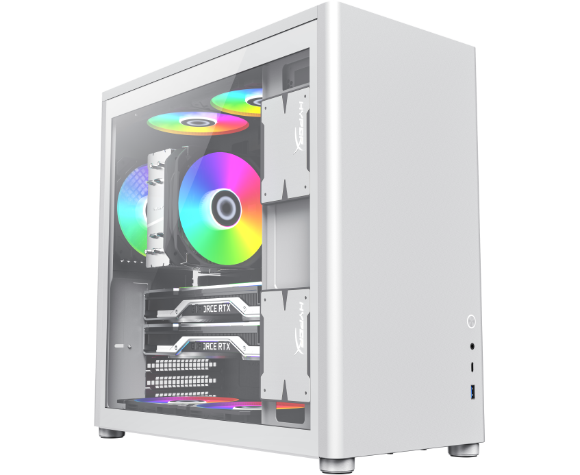 Корпус Game Max Spark Pro Full White ATX case, w/o PSU, w/1x USB3.0+1x Type-C, 1x Combo Audio