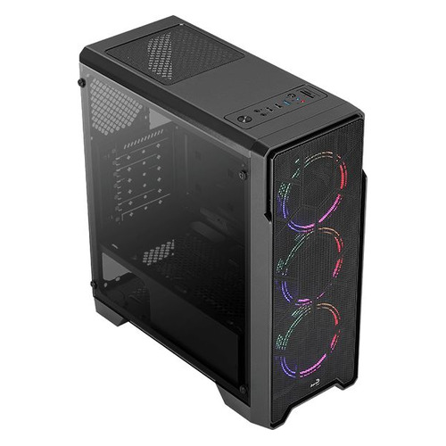 Корпус Aerocool Ore Saturn FRGB-G-BK-v1 черный без БП ATX 3x120mm 2x USB2.0 1x USB3.0 audio bott PSU