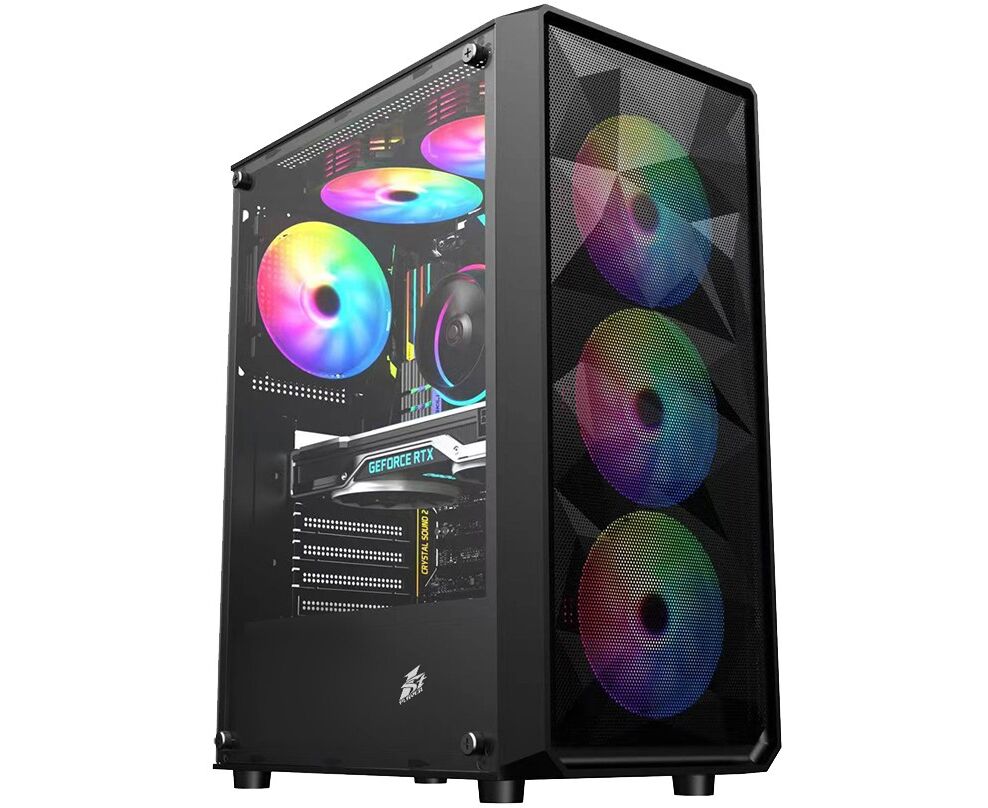 Корпус 1 STPLAYER FD3 (FD3-BK-4 F1) Black / ATX / 4x120mm LED fans inc.