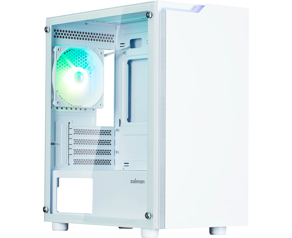 Корпус ZALMAN T4 Plus, m ATX, White, Window, 1 x Combo (3.5'' or 2.5''), 1x3.5'', 2x2.5", 1x USB2.0, 2x USB3.0, REAR 1x120mm ARGB