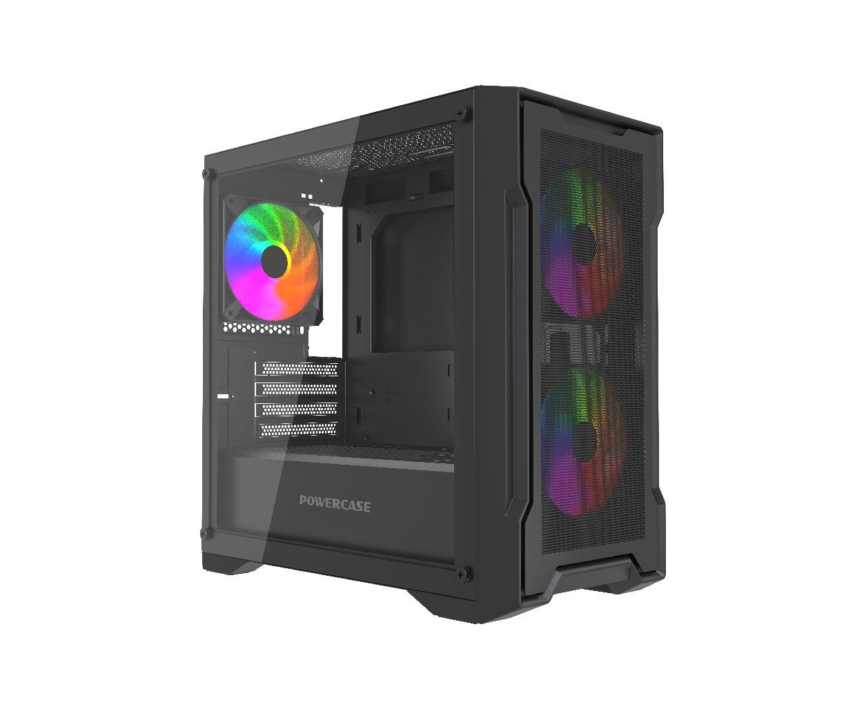 Корпус Powercase Mistral Micro X3 B ARGB (CMMXB-A3), Tempered Glass, 3x 120mm ARGB PWM Fan, чёрный, m ATX