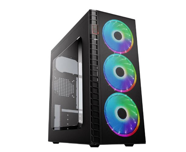 Игровой корпус: De Tech C3131 S USB 2.0 RGB Прозрачная боковая панель