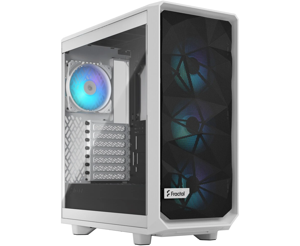 Корпус Fractal Design Meshify 2 Compact RGB TG Light Tint (FD-C-MES2 C-08) без БП Midi-Tower, 4x120mm 2x USB-A 3.2 + 1x USB Type-C ATX