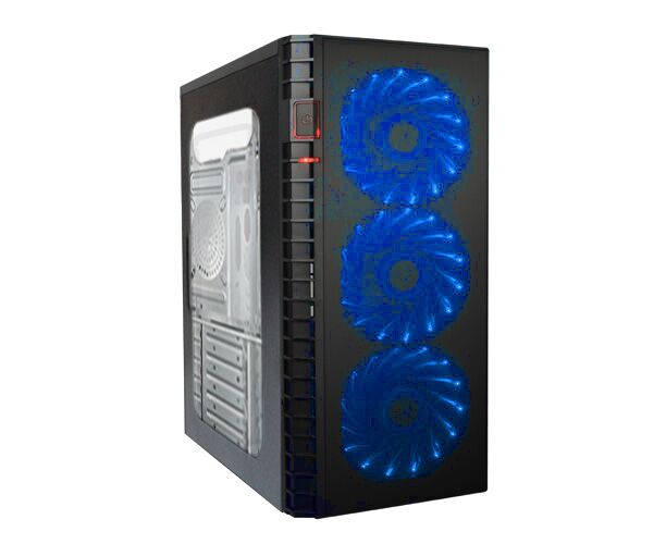 Игровой корпус: De Tech C3131 S USB 3.0 Blue Прозрачная боковая панель