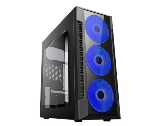 Игровой корпус: De Tech C3147 S USB 3.0 Blue Прозрачная боковая панель