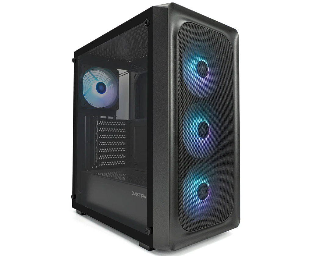 Корпус XASTRA A407 4 ARGB Black (A407-4 FC12 A) ATX/Mesh/ tempered glass / 4x120mm ARGB PWM fans