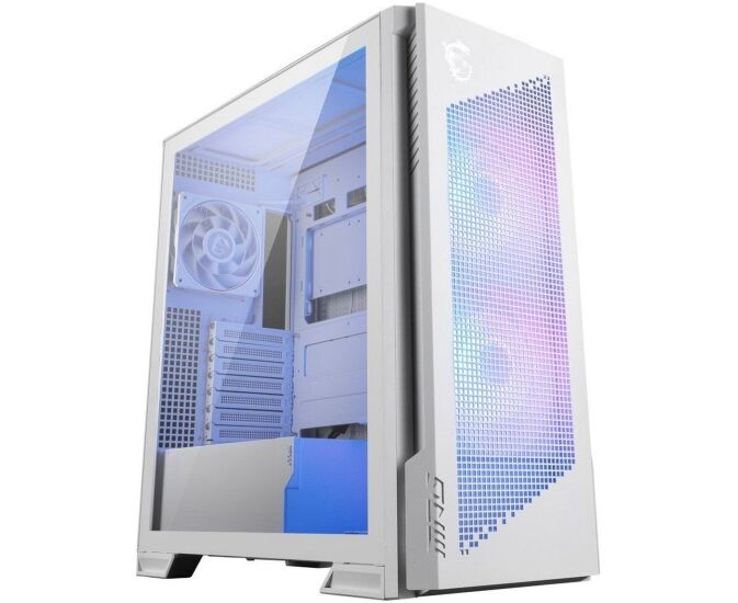 Корпус MSI MPG Velox 300 R Airflow PZ White (306-7 G27 W21-JA4 / 306-7 G27 W14-JA4), Global, 2x USB 3.2 Gen 1, 1x USB 3.2 Gen2¶Type-C, 2x160mm ARGB Fan, 1