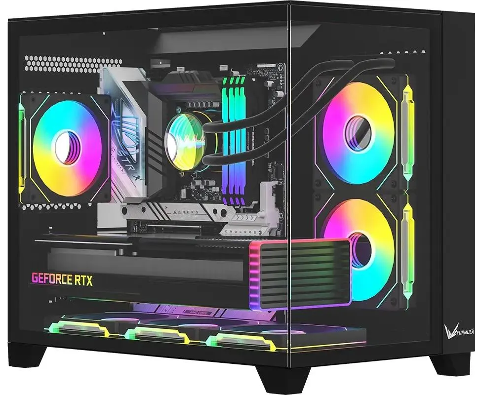 Корпус Formula Crystal Z9 ML Floe, m ATX, без БП, черный