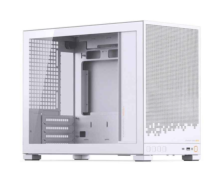 Корпус JONSBO D32 STD White без БП, боковая панель из закаленного стекла, mini-ITX, micro-ATX, белый