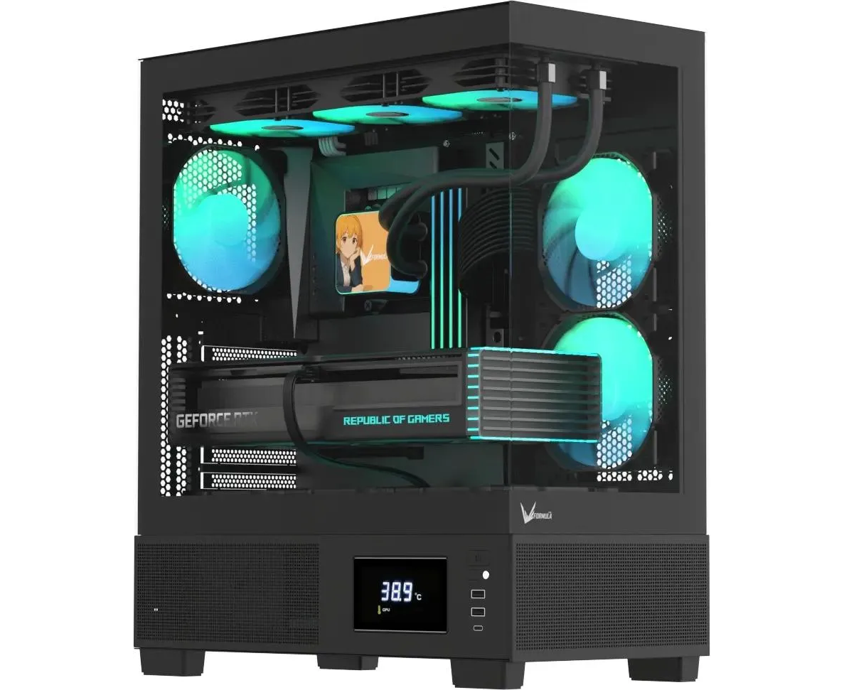 Корпус Formula Crystal E1, ATX, Midi-Tower, без БП, черный