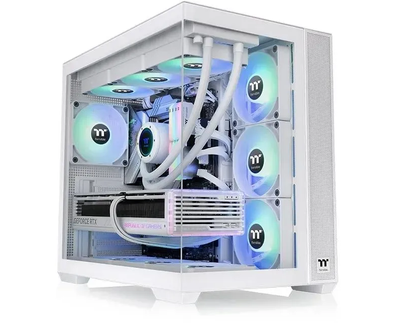 Корпус Thermaltake View 380 TG ARGB (CA-1 Z2-00 M6 WN-00) белый без БП ATX 9x120mm 5x140mm 1x200mm 2x USB3.0 audio bott PSU