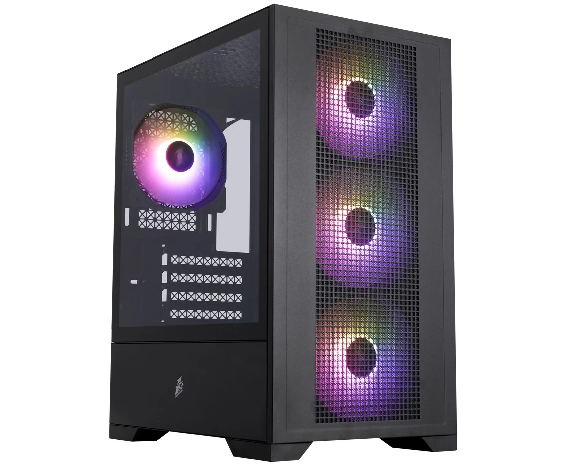 Корпус 1 STPLAYER Go2 ARGB Black (Go2-BK-4 F7) / m ATX / 4x120mm ARGB fans