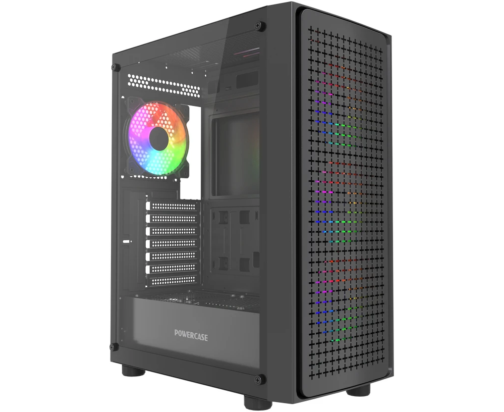 Корпус Powercase Mistral EA20 (CMAEA20-L4), Tempered Glass, 4x 120mm FRGB Fan, чёрный, ATX