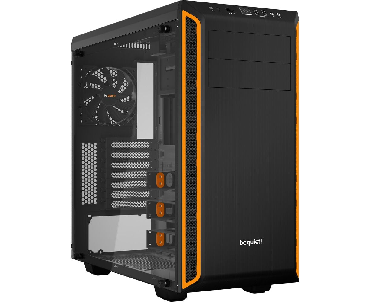 Корпус be quiet! PURE BASE 600 WINDOW ORANGE / midi-tower, ATX, tempered glass side panel / 1x Pure Wings 2 140mm, 1x Pure Wings 2 120mm fans / BGW20