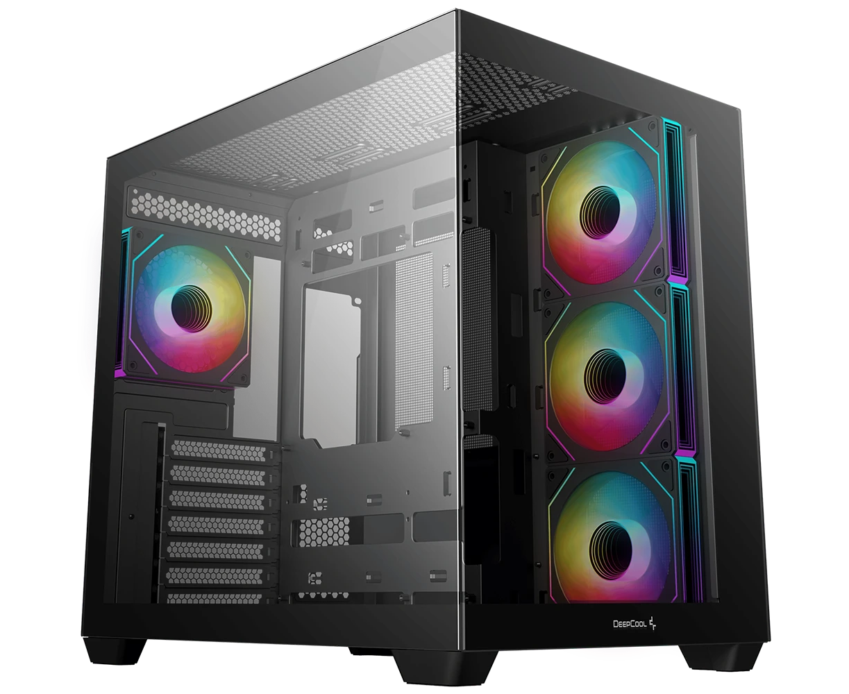 Корпус Deepcool CG530 4 F (R-CG530-BKADA4-G-1) черный без БП ATX 2x120mm 2x140mm 2x USB2.0 1x USB3.0 audio bott PSU