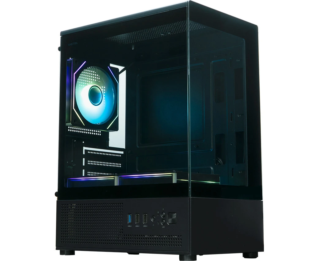 Корпус XASTRA Q300 M 3 ARGB-C6 Black (Q300 M-3 FM12 A-C6) m ATX/Aquarium/Screewless/ 3x120mm ARGB PWM FM fans/Argb+PWM Hub 6port