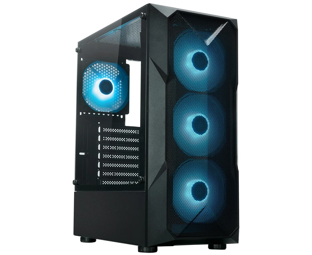 Корпус XASTRA A304 4 ARGB Black (A304-4 FC12 A) ATX/Mesh/half-size TG/4x120mm ARGB FC fans