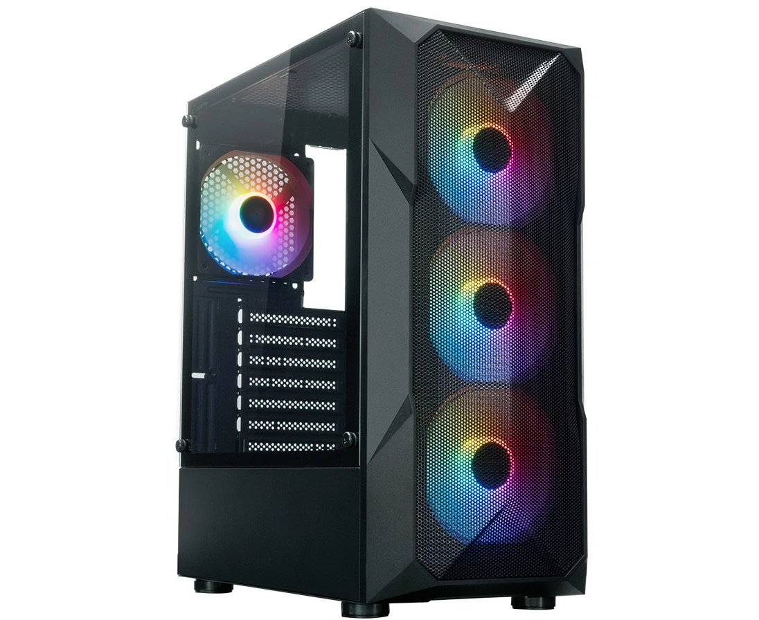 Корпус XASTRA A304 4 FRGB Black (A304-4 FC12 F) ATX/Mesh/halfl-size TG/4x120mm FRGB FC fans