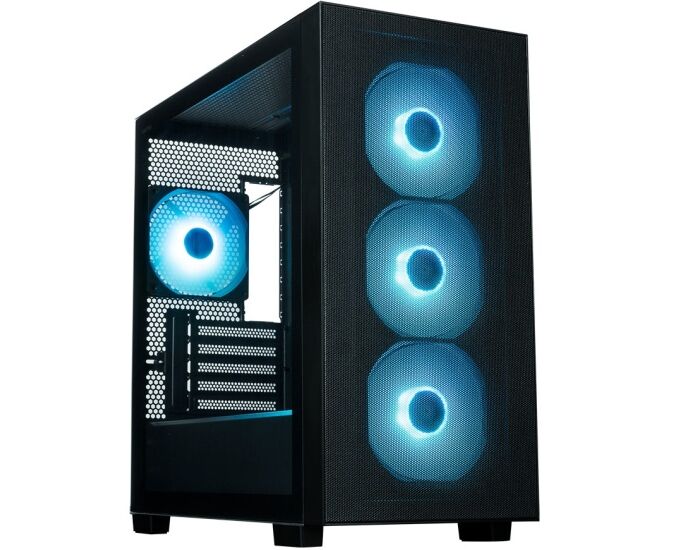 Корпус XASTRA A510 M 4 ARGB-UC Black (A510 M-4 FC12 A-UC) m ATX/Mesh/ Screwless full-size TG /4x 120mm FC120 ARGB PWM fans/ Type-C