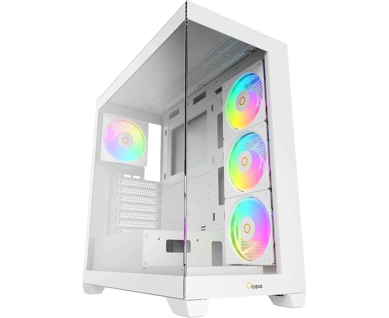 Корпус Ocypus Gamma C72 WH ARGB (Gamma-C72-W-HD400 XX-GL) ATX / win / white / 4 ARGB fans / no PSU / Tempered Glass