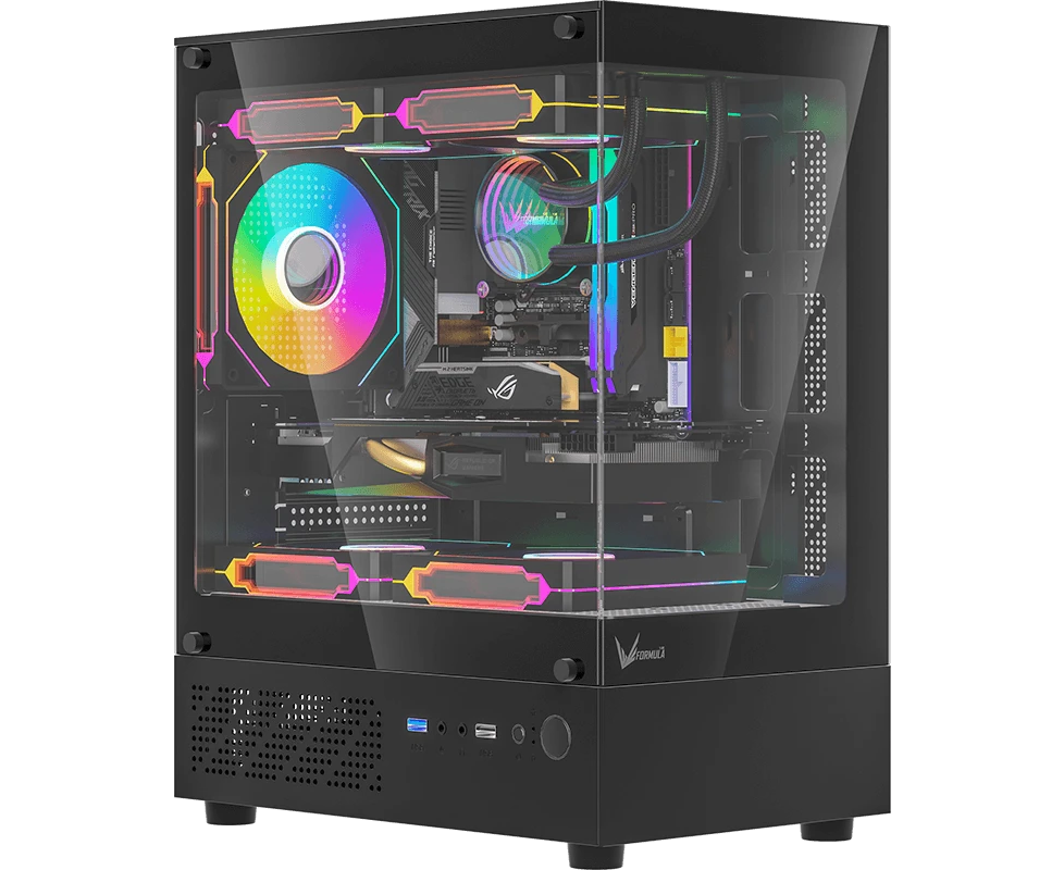 Корпус FORMULA Crystal Z1 CM Plus AR black (Mini Tower, m ATX, без БП, USB Type-A+USB Type-C)