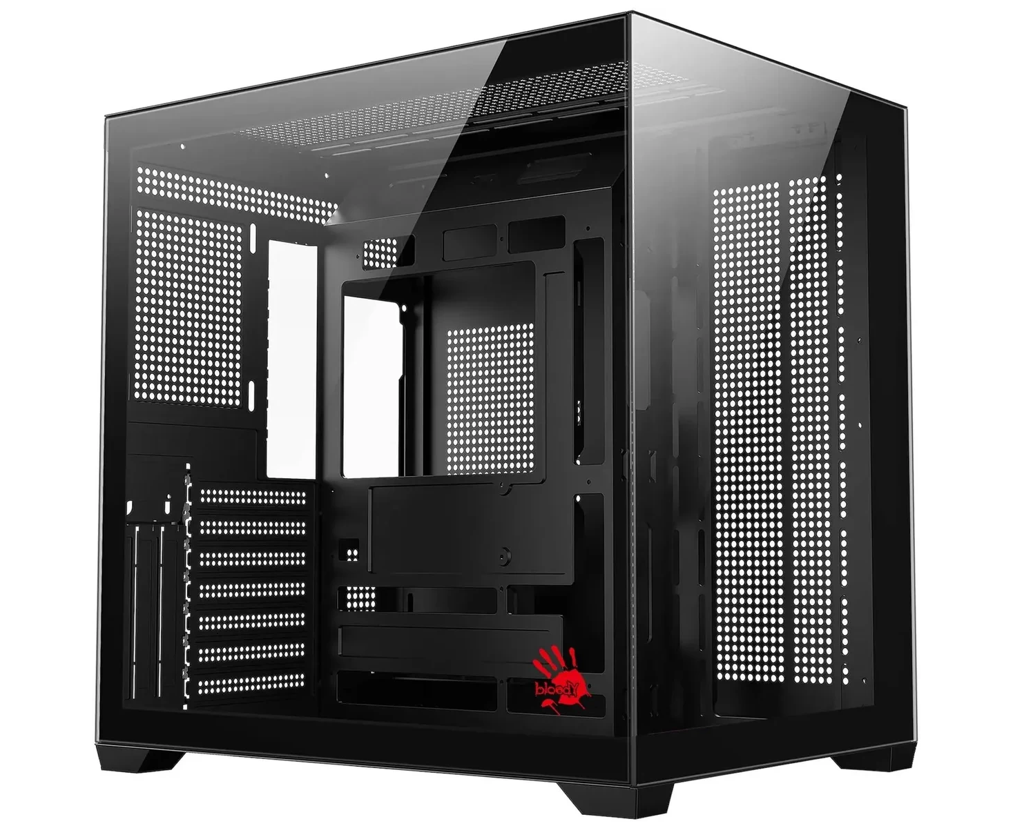 Корпус Bloody CC-122 черный (CC-122-BK) без БП ATX 10x120mm 1x USB2.0 1x USB3.0 audio