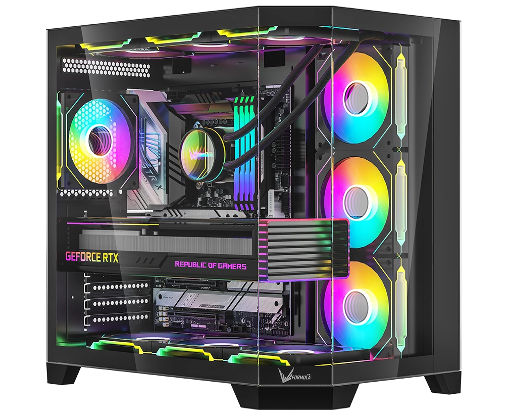 Корпус Formula V Line Crystal Z6 Black, ATX, Left Front Bevel side Tempered Glass, Type-C*1, USB3.0*2