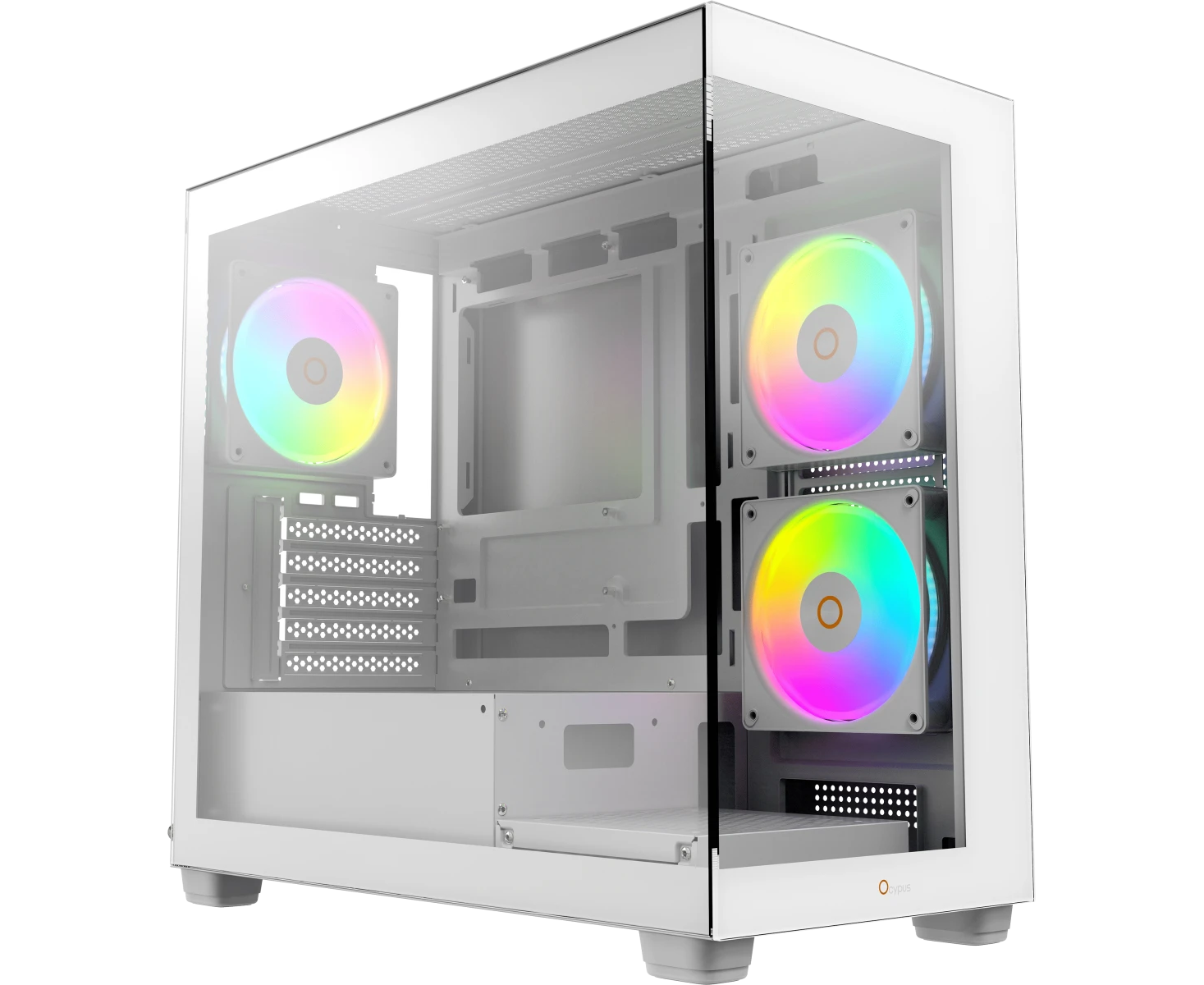 Корпус Ocypus Gamma C52 WH ARGB (Gamma-C52-W-HD300 XX-GL) m ATX / win / white / 3 ARGB fans / no PSU / Tempered Glass